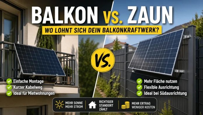 Balkonkraftwerk am Balkon oder Zaun Wo lohnt sich die Montage wirklich